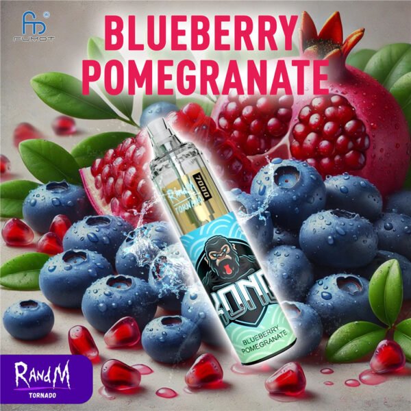 Blueberry Pomegranate RandM Tornado Vape 7000 pvafrt7000