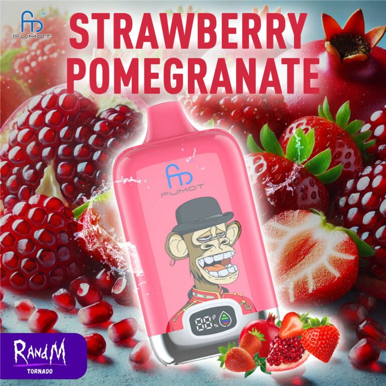 Strawberry Pomp RandM Vape 12000 DIGITAL BOX