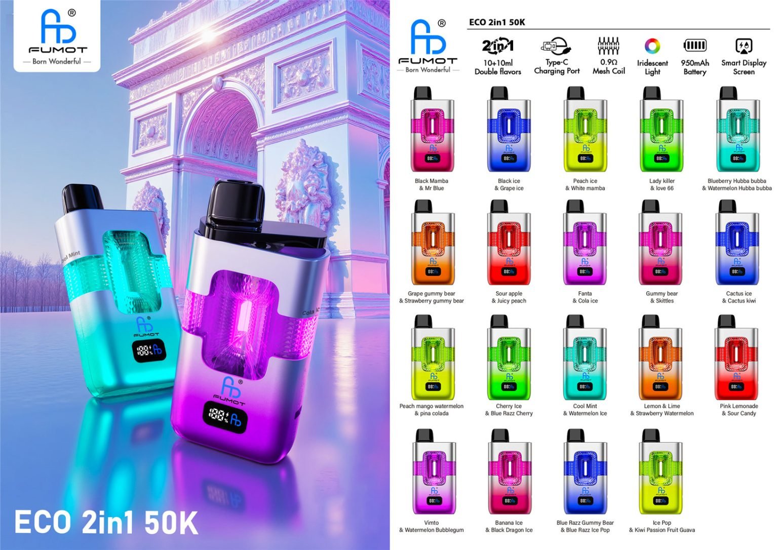 Fumot Eco 2in1 50k Iridescent Light Pvafrfert50000