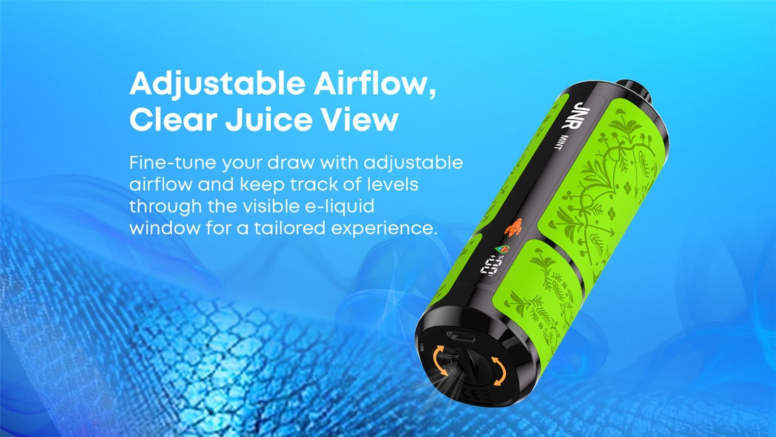 Jnr Shisha Ultra 45k Custom Vapor Adjustable Airflow Pvafrjsu45000