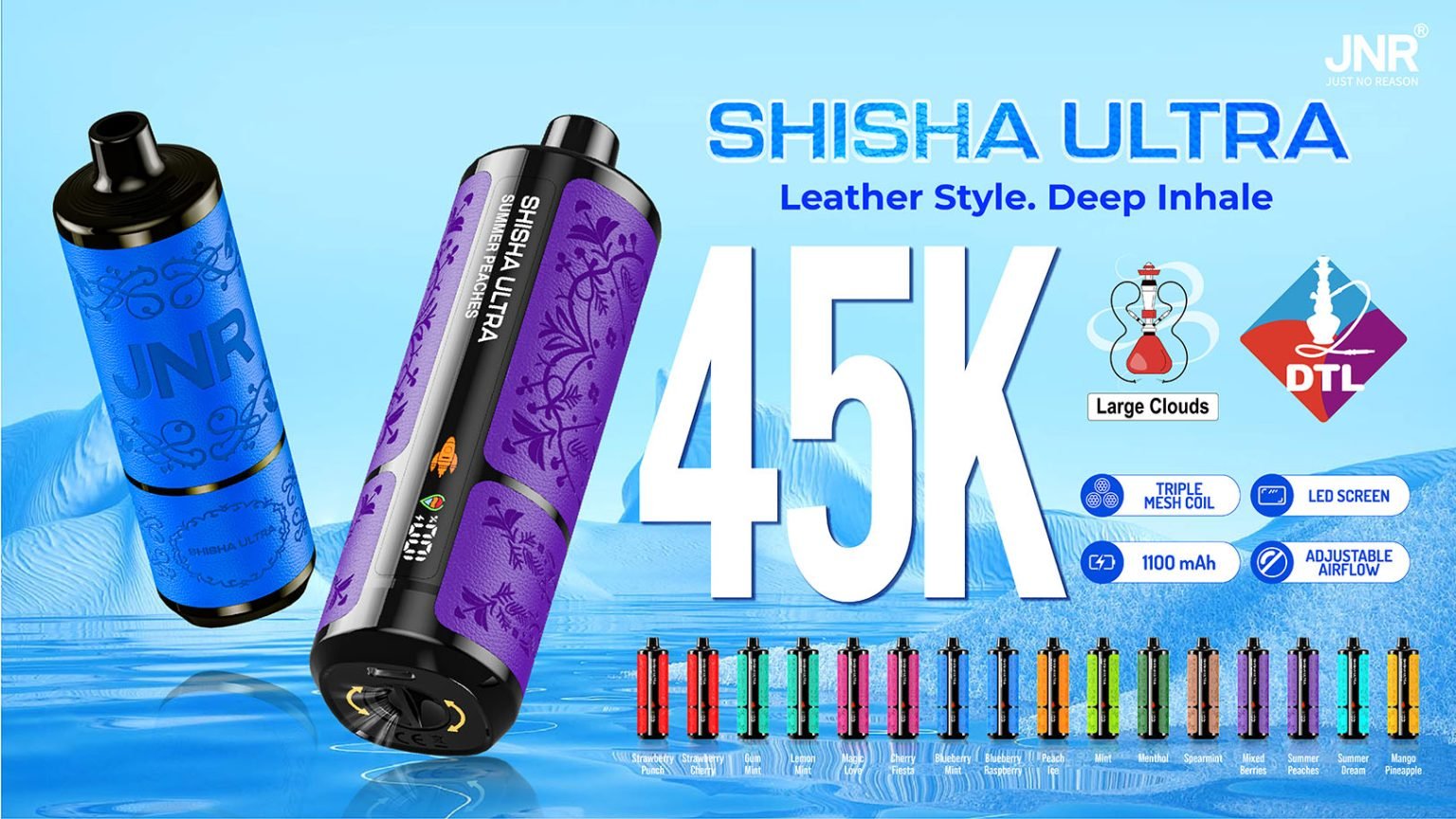 Jnr Shisha Ultra 45k Exciting Flavors Pvafrjsu45000