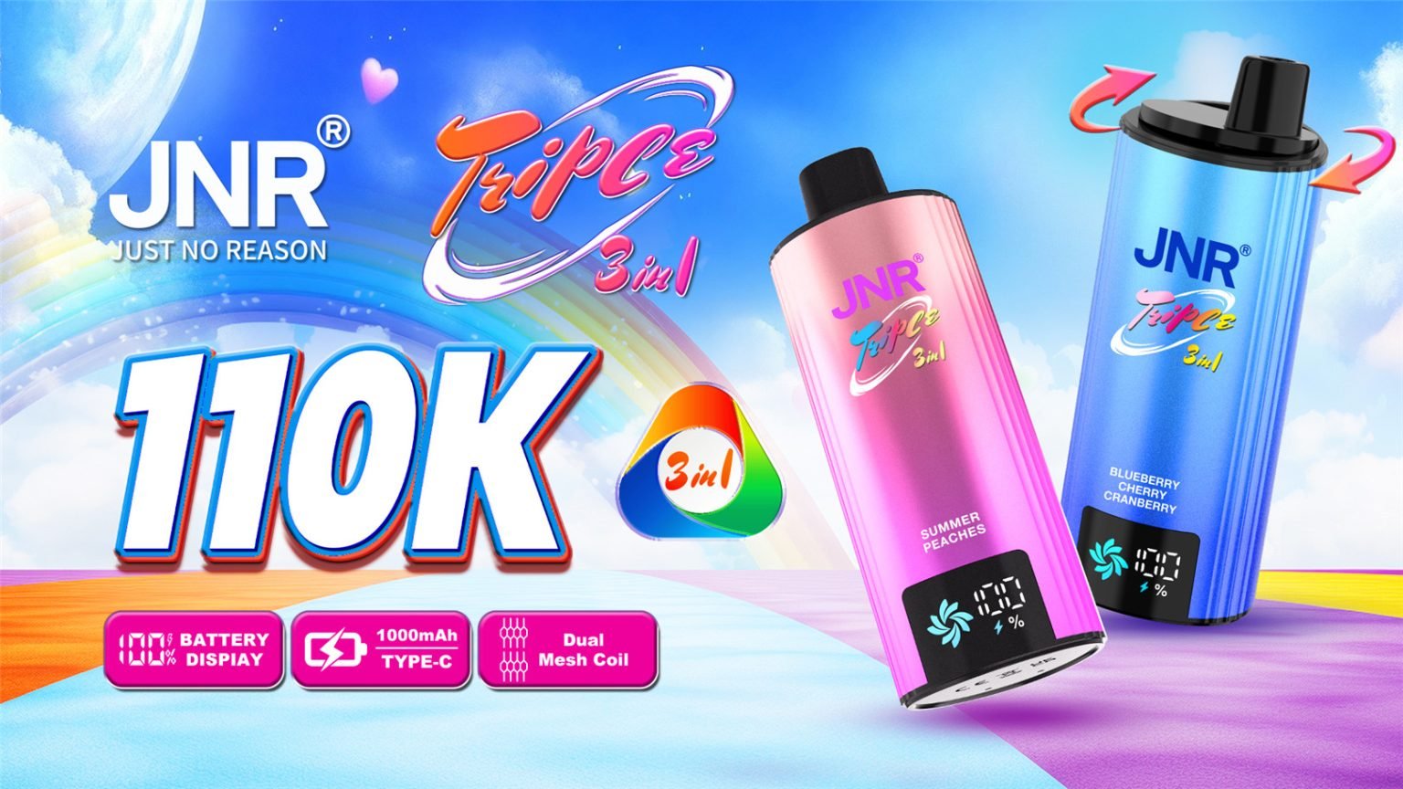 Jnr Triple 3 In 1 110k Multiple Flavors Display Pvafrjt110000