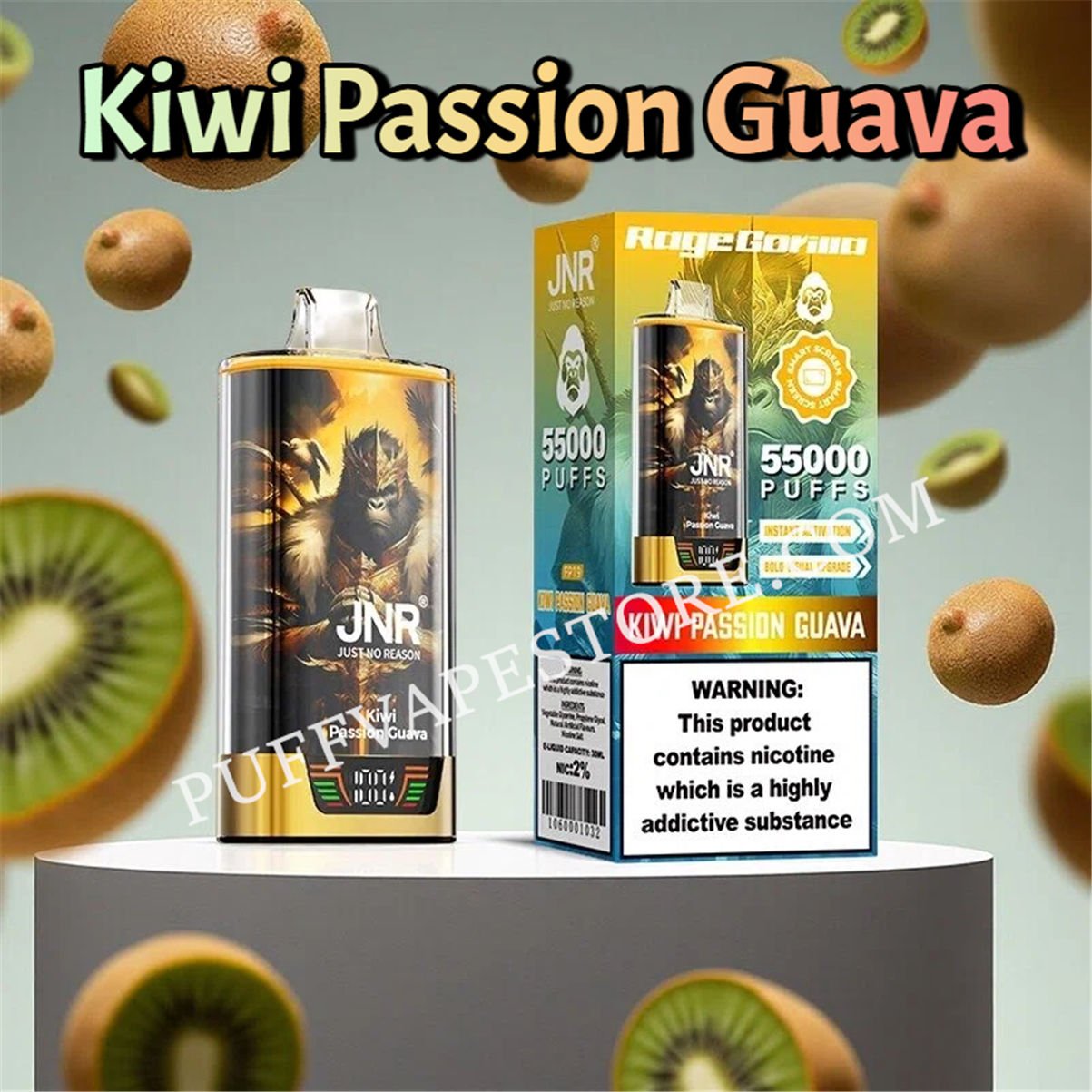 Kiwi Passion Guava Jnr Rage Gorilla 55k Puffs Pvafrjrg55000